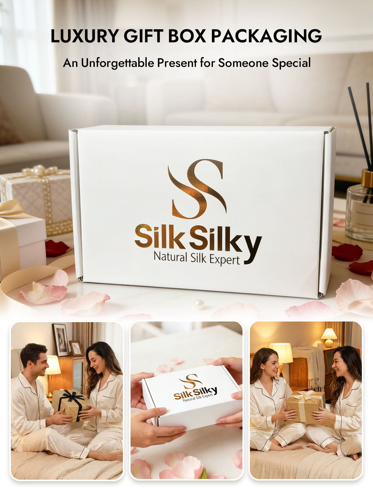 Women's Pure Silk Long Sleeve Notch Collar Pajamas Set