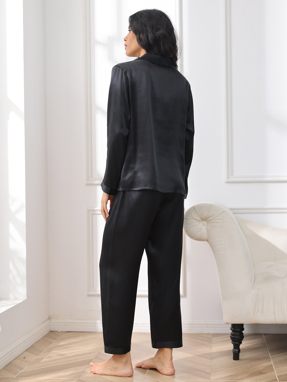 Women's Pure Silk Long Sleeve Pajamas Set