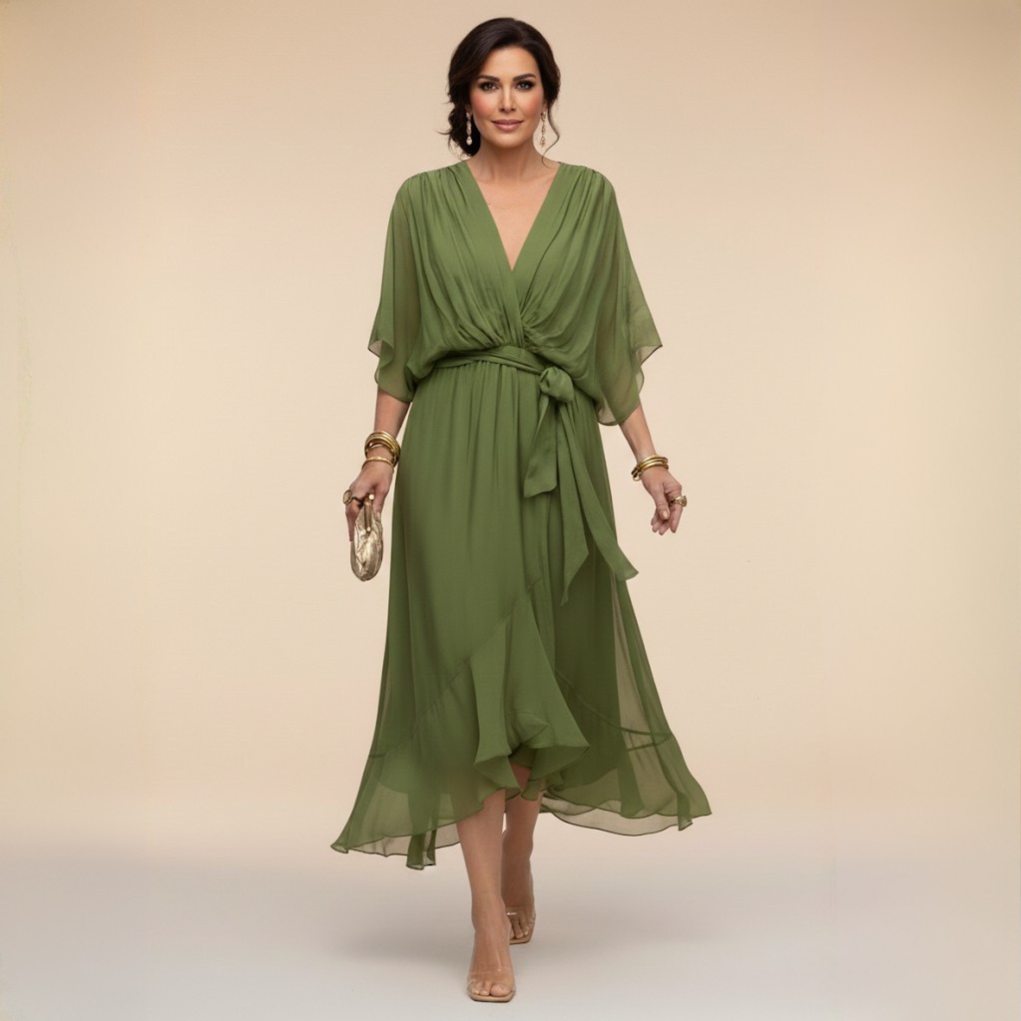 Carmen | V-Neck Chiffon Dress