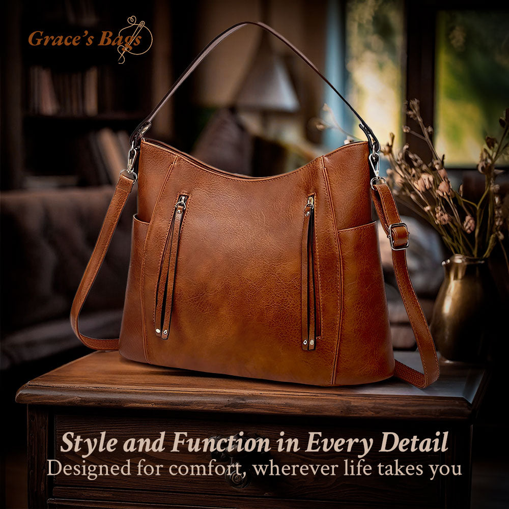 Barbara's Bags - Luxurious Elegance Leather Shoulder Bag