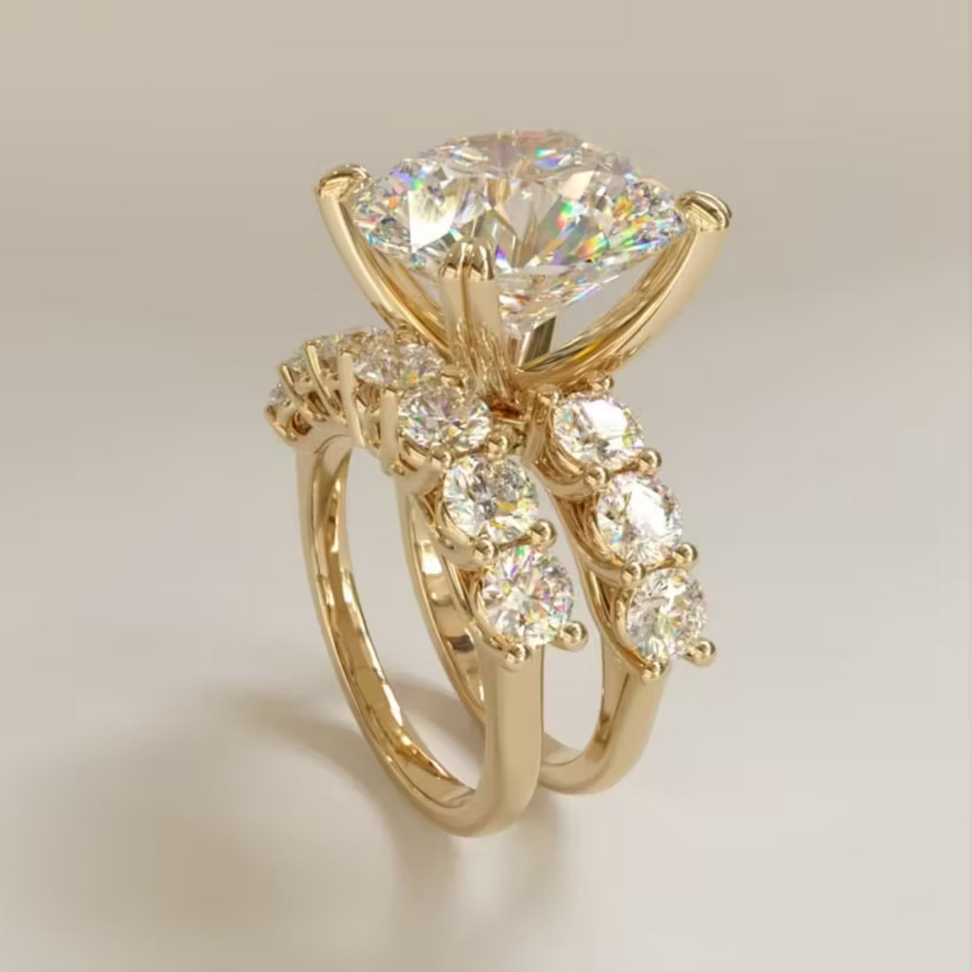 Radiant Solitaire Duo Ring