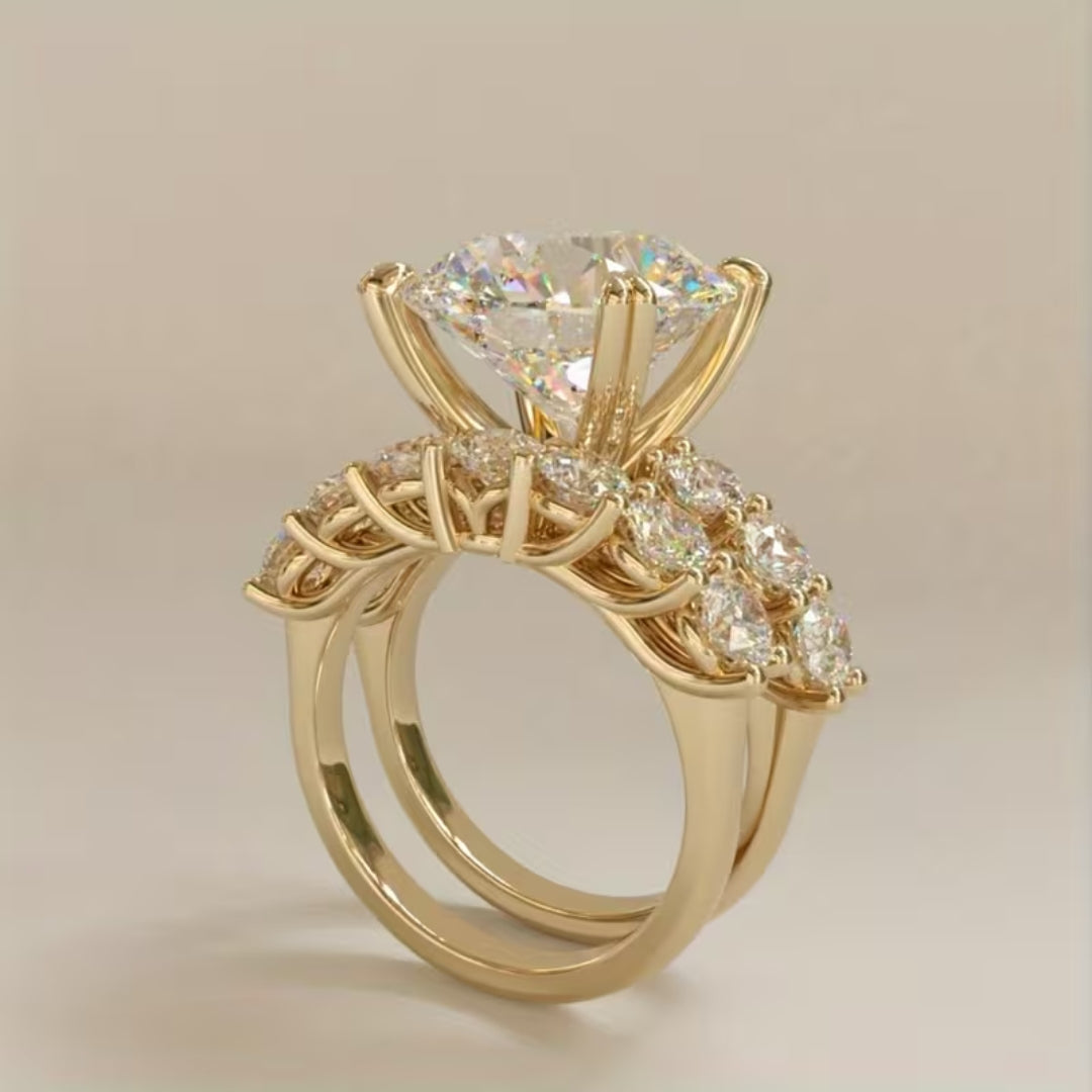Radiant Solitaire Duo Ring
