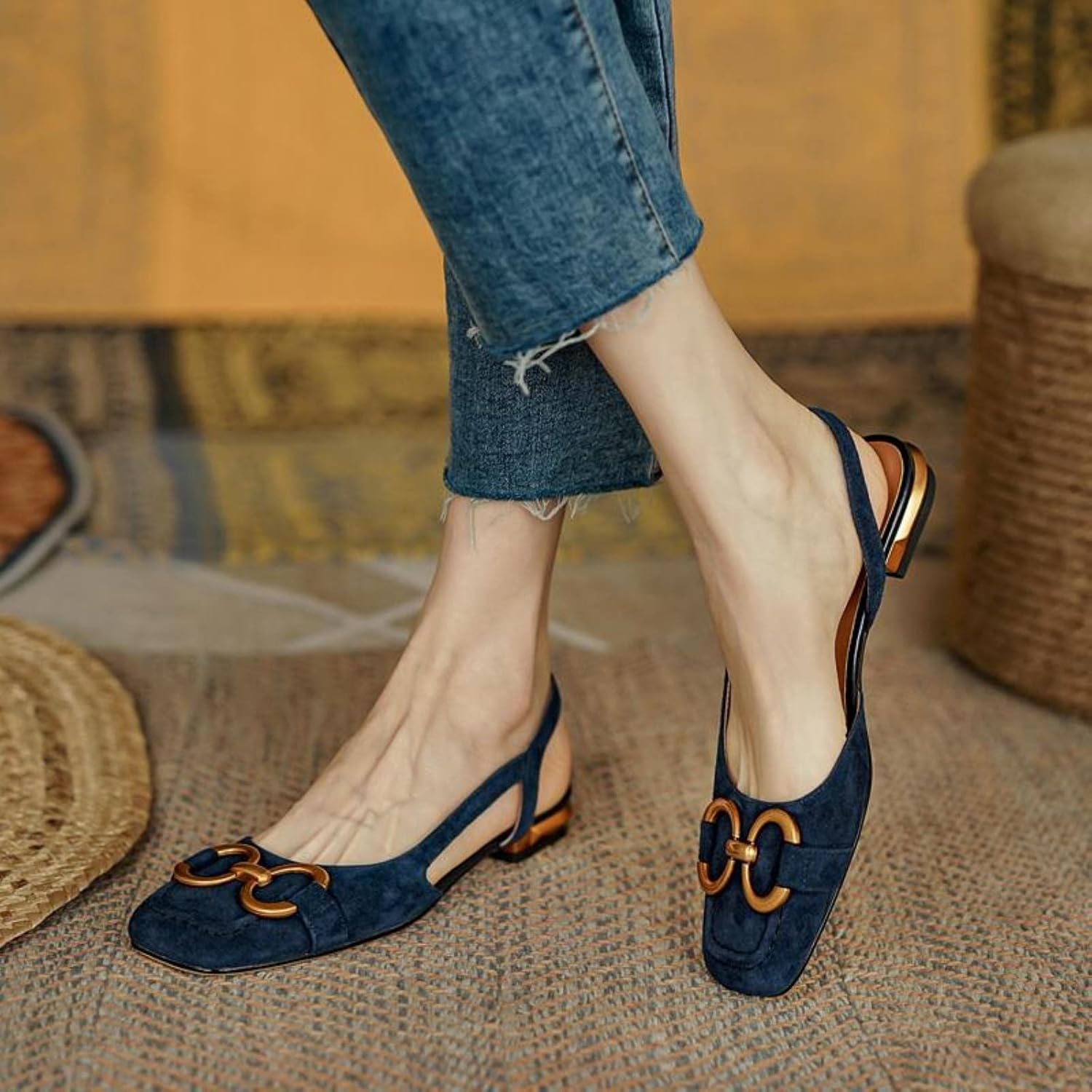 Women’s Square Heel Slip-On Sandals