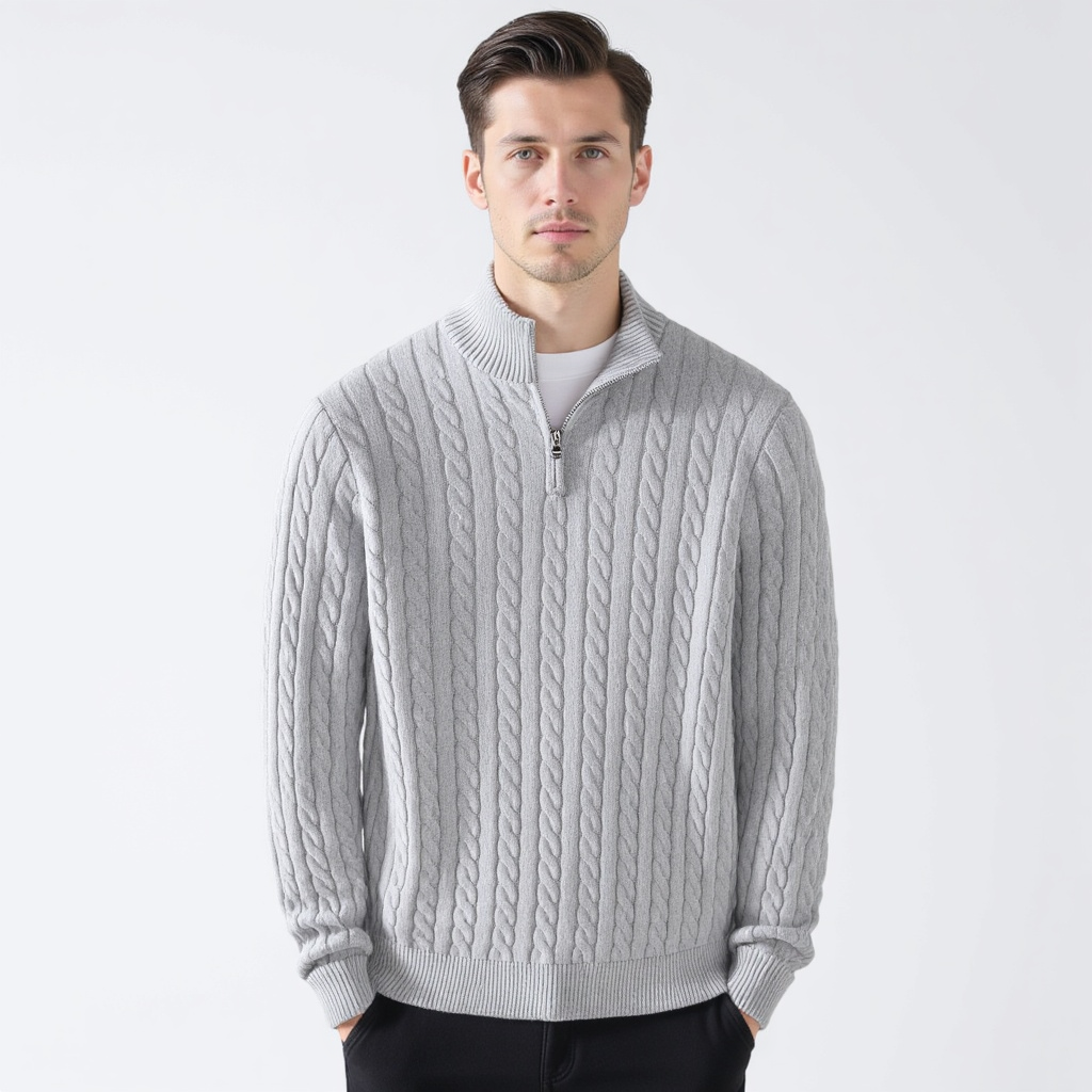 TAEBAEK™ Zipped Cable Sweater