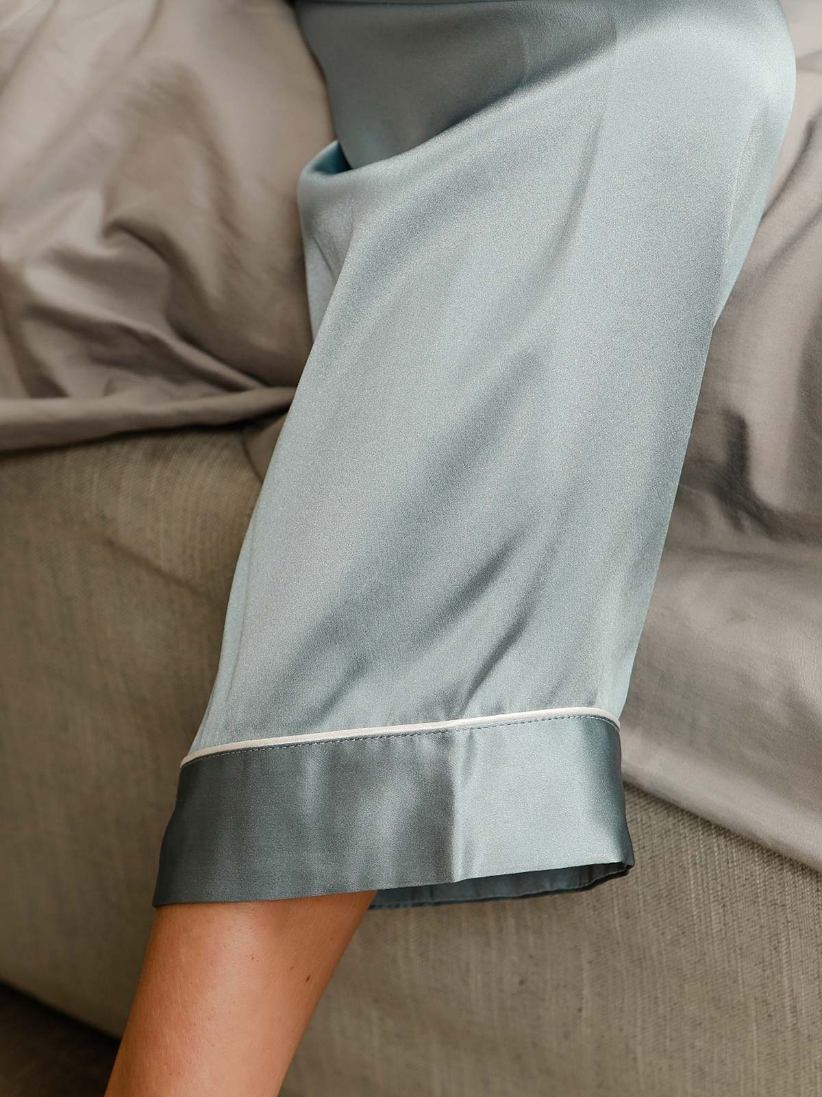 Pure Silk Long Sleeve Button Up Women's Pajamas Set