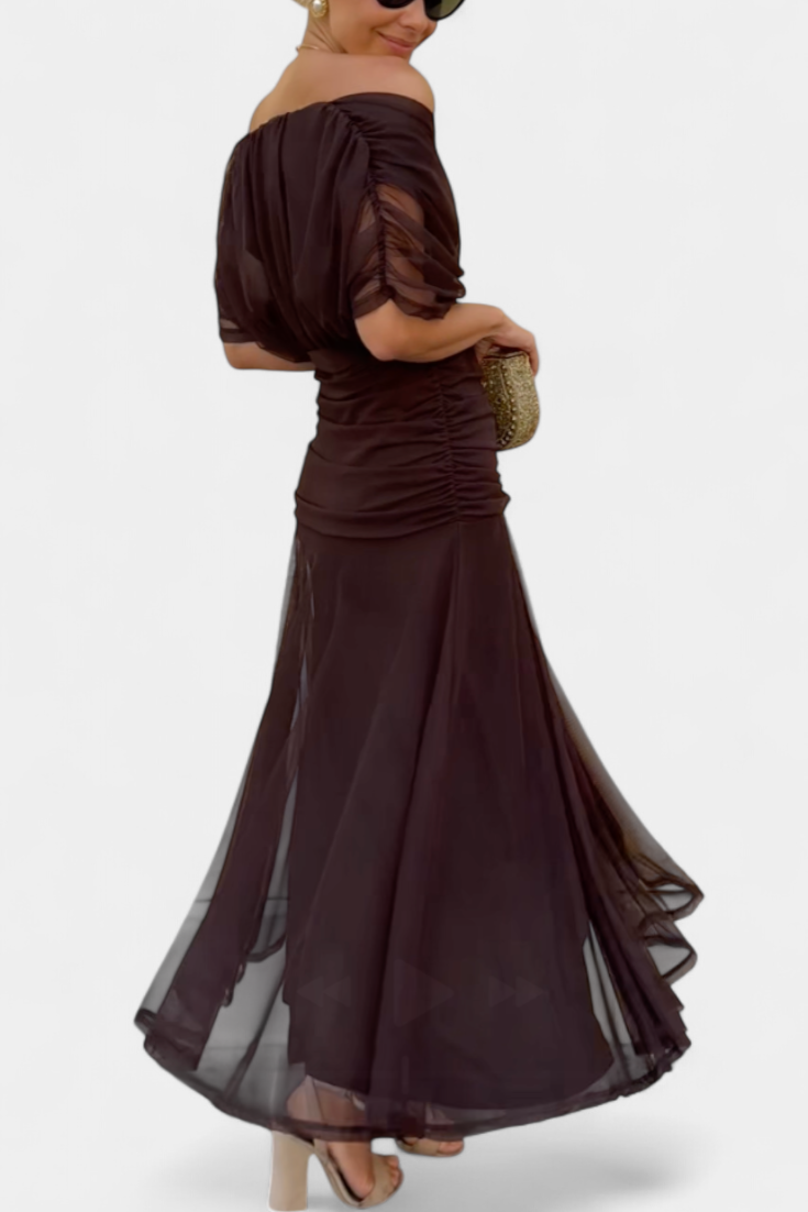 Elowen - Long floral dress with V-neck