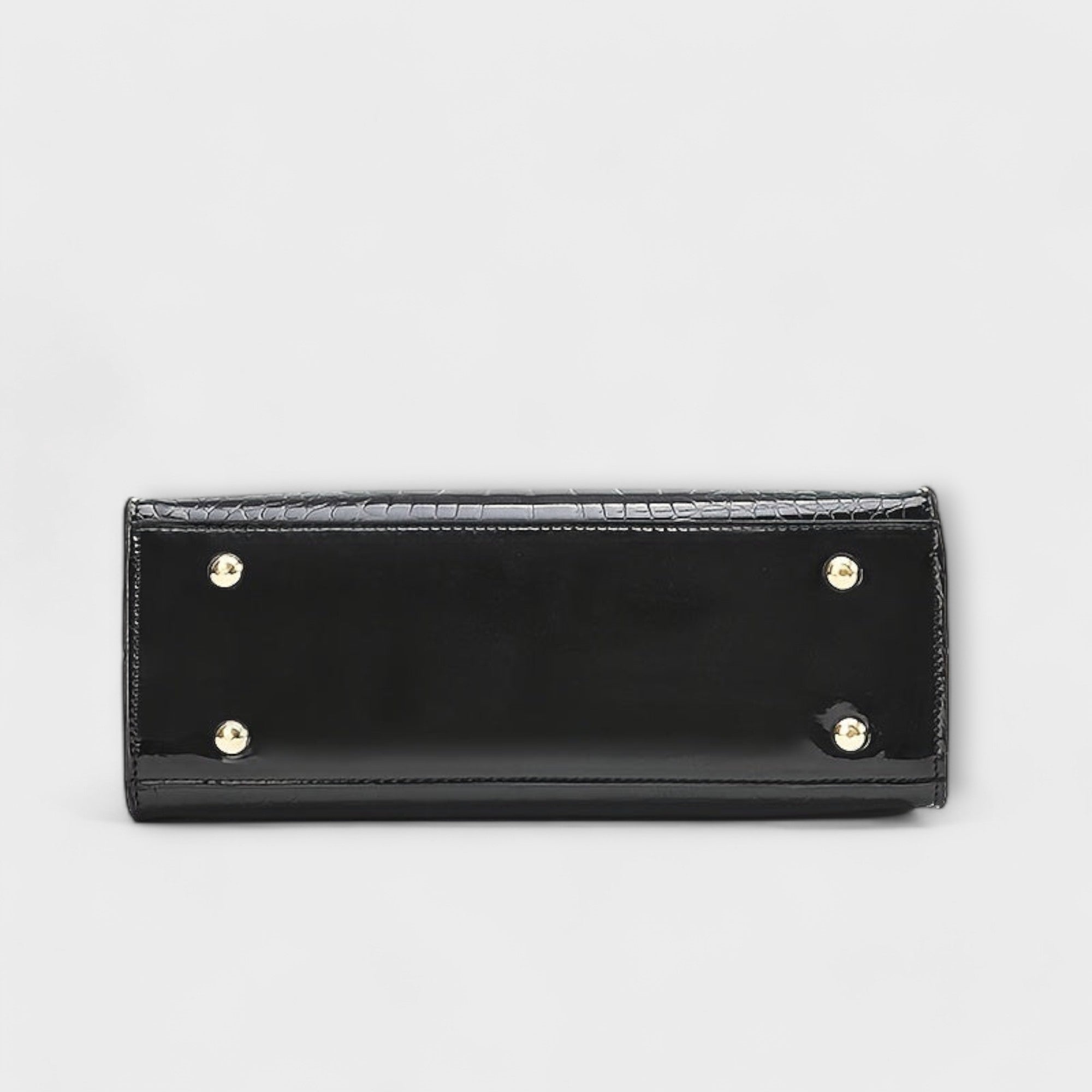 Barbara's Bags - Glossy Handbag with Crocodile Print