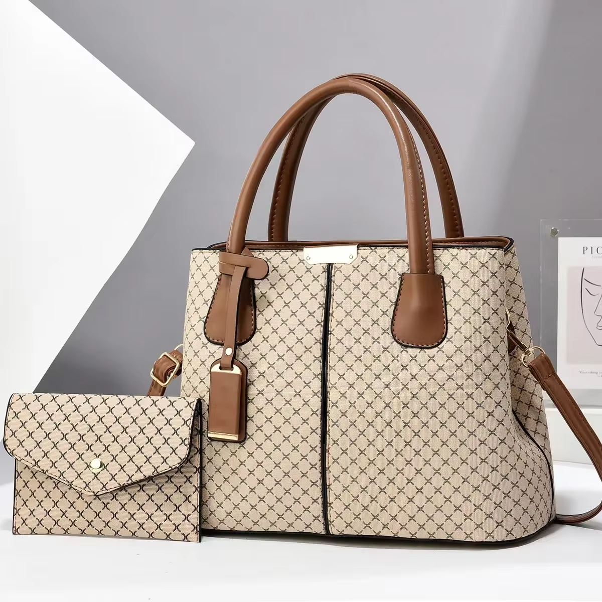 Barbara's Bags - Stylish Chic 2-Piece Leather Bag Set