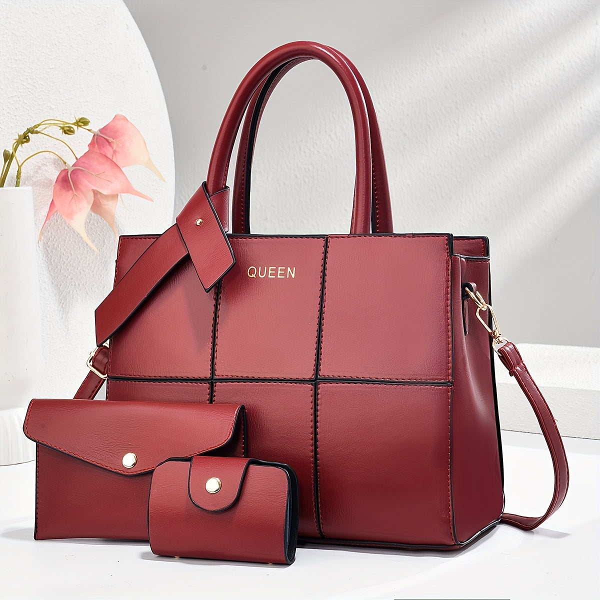 Barbara's Bags - Chic Leather 3-Piece Leather Bag Set