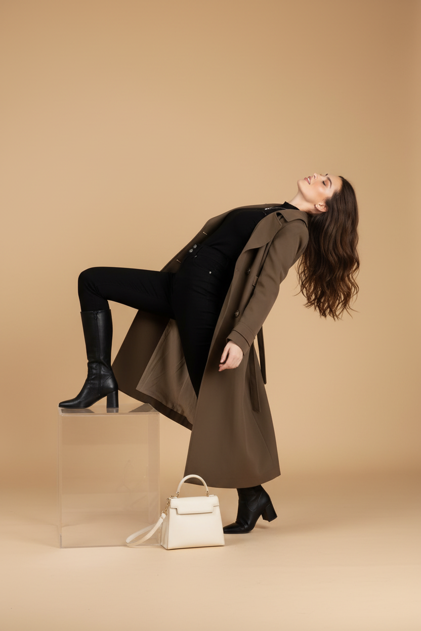 Amelia™ Elegant Wool Trench Coat