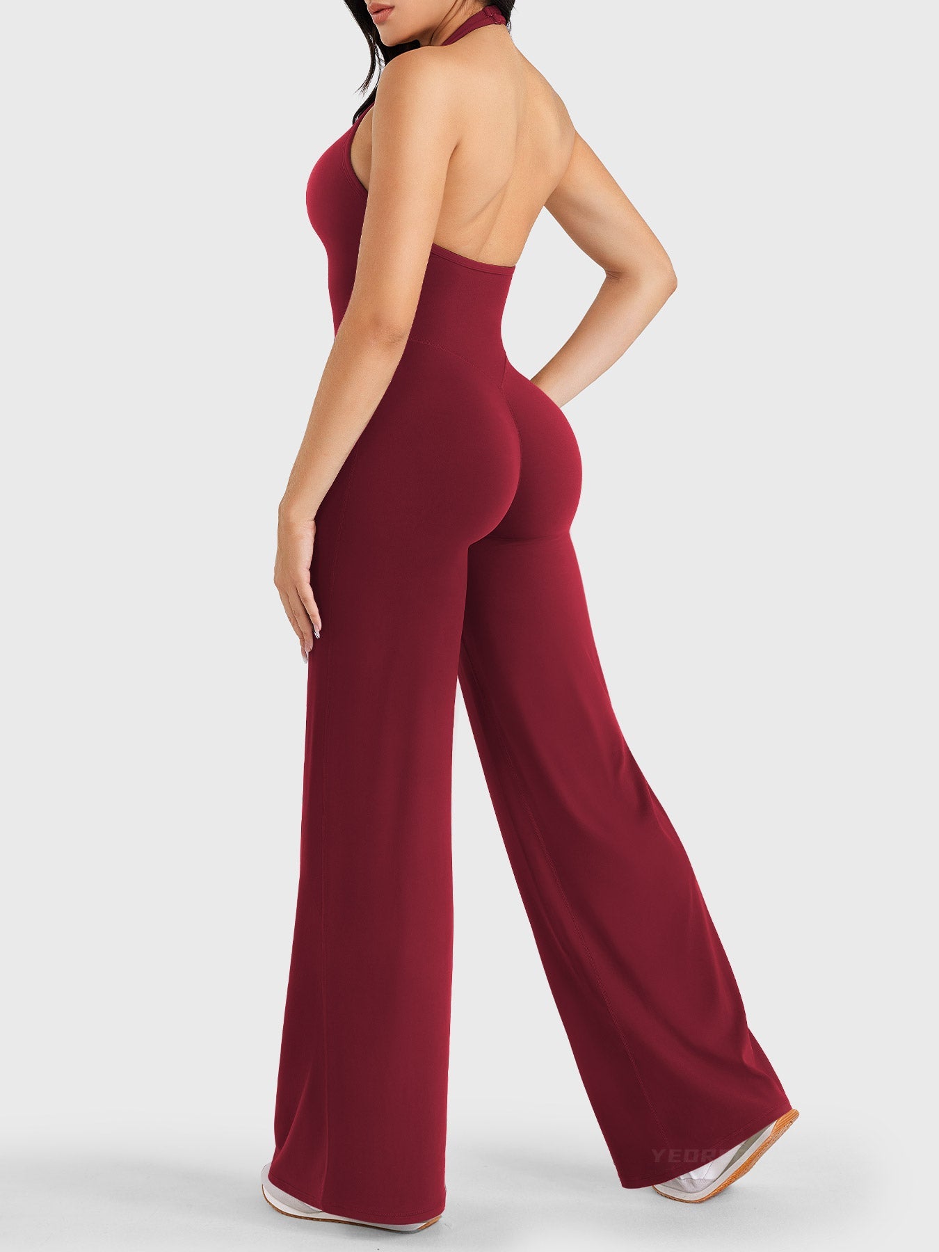 Velouré Cathylie Halter Straight Leg Jumpsuit