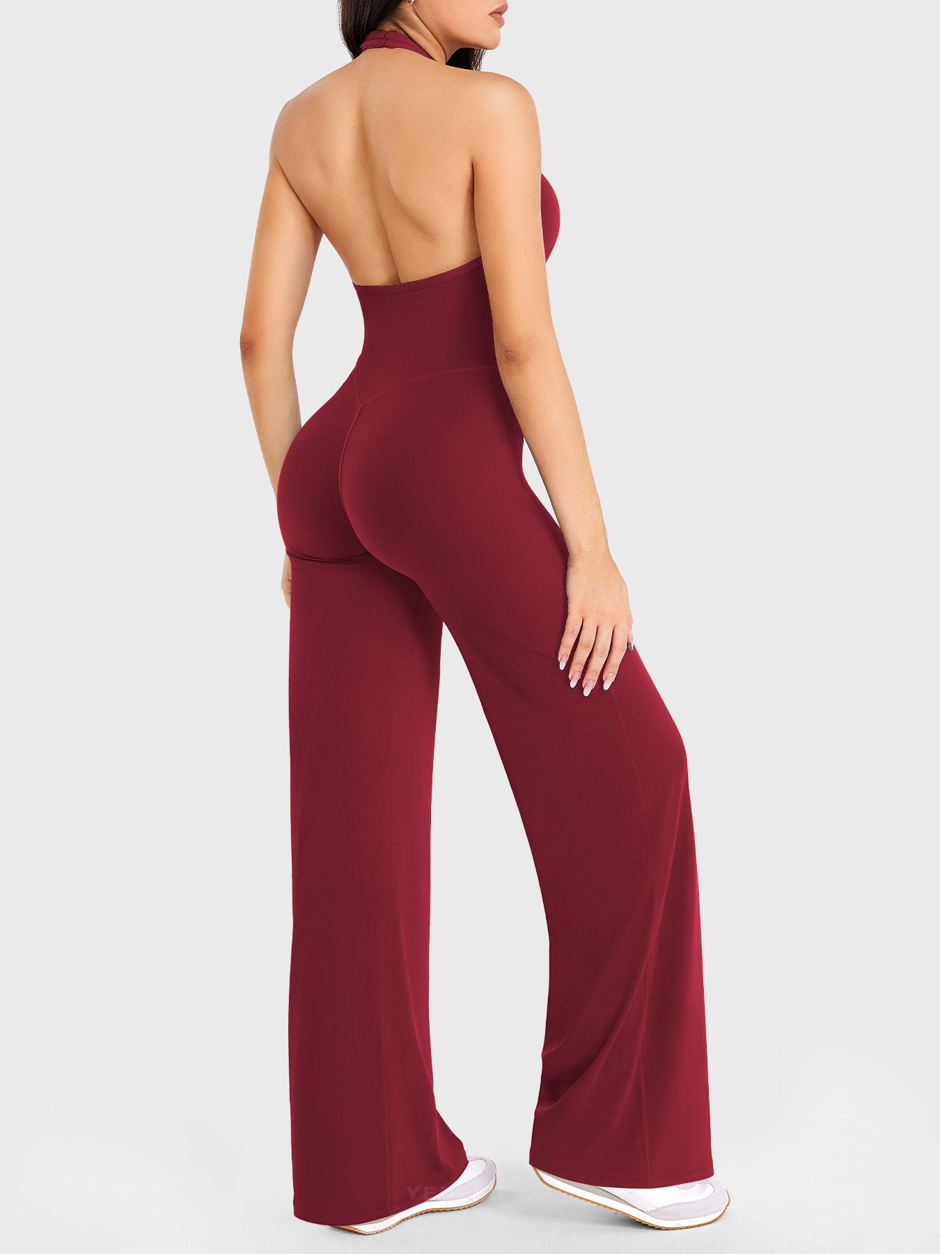 Velouré Cathylie Halter Straight Leg Jumpsuit
