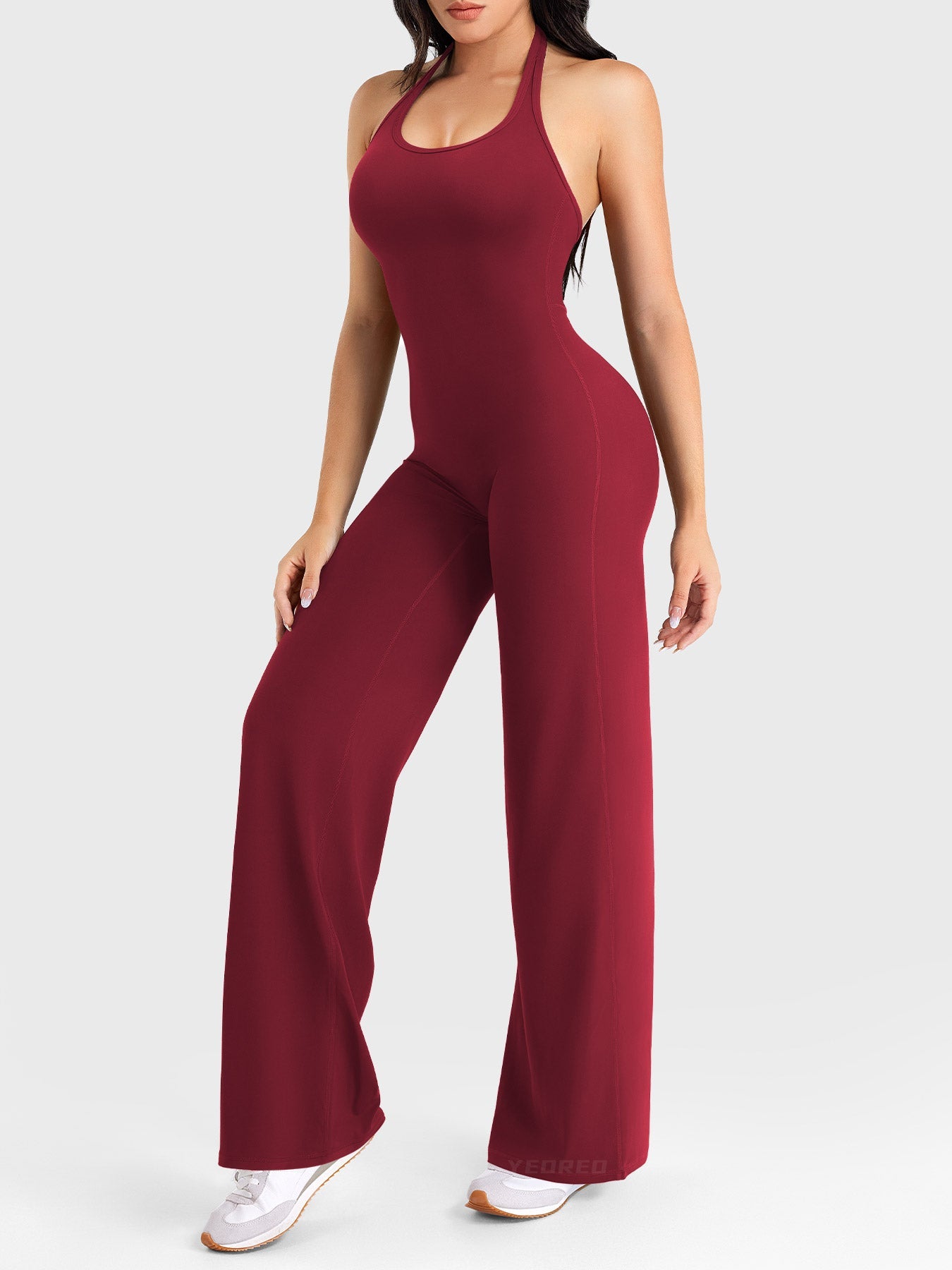 Velouré Cathylie Halter Straight Leg Jumpsuit