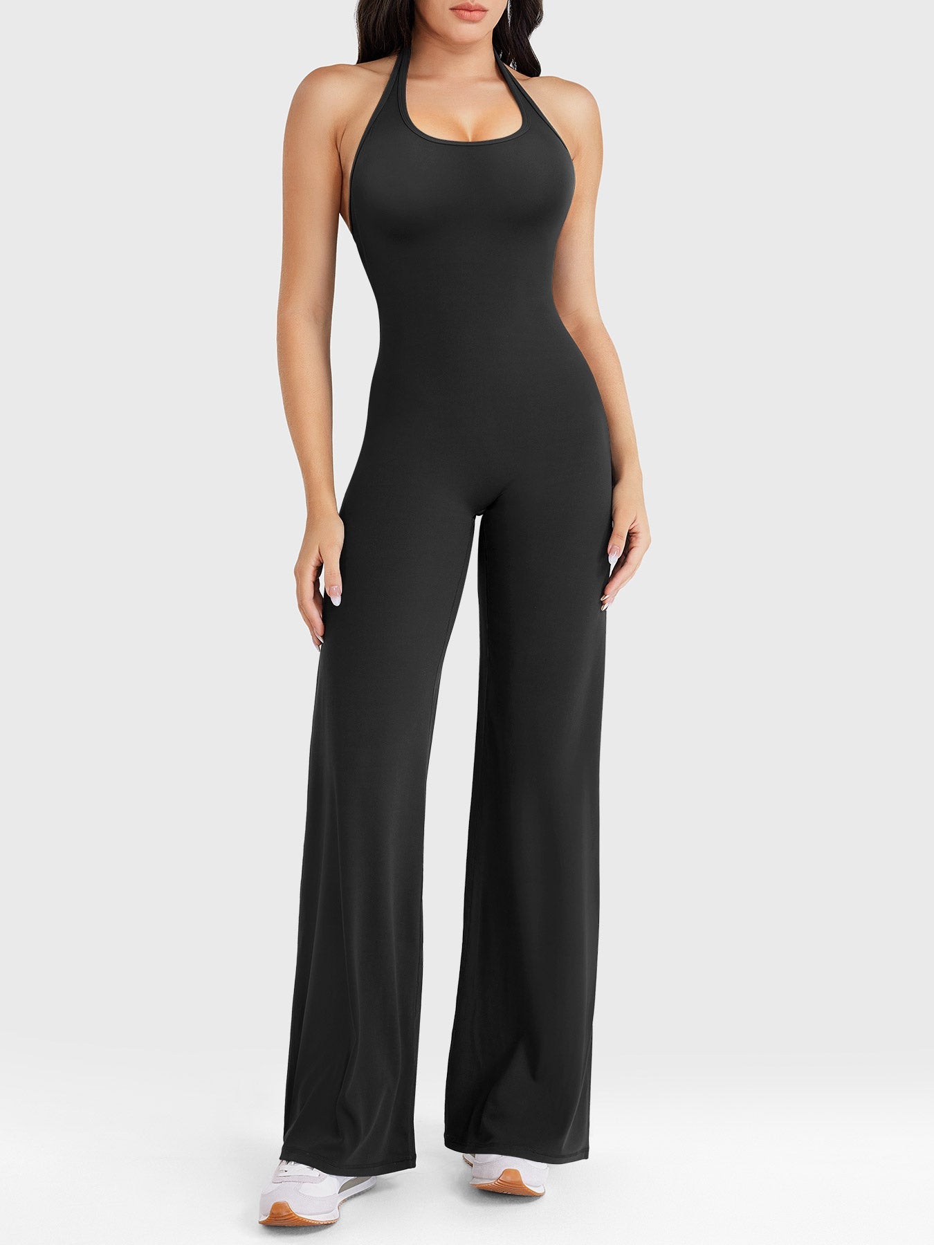 Velouré Cathylie Halter Straight Leg Jumpsuit