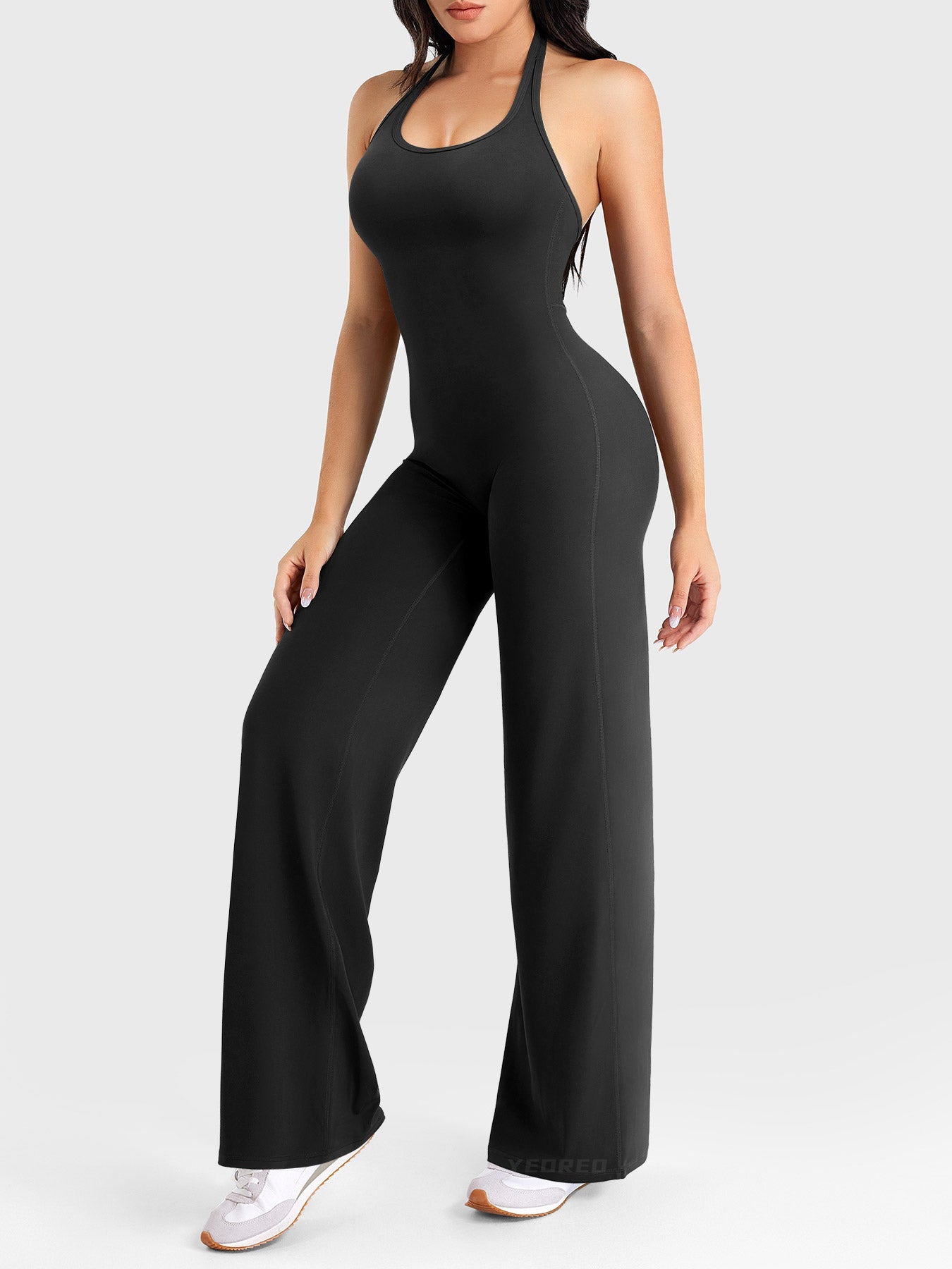 Velouré Cathylie Halter Straight Leg Jumpsuit