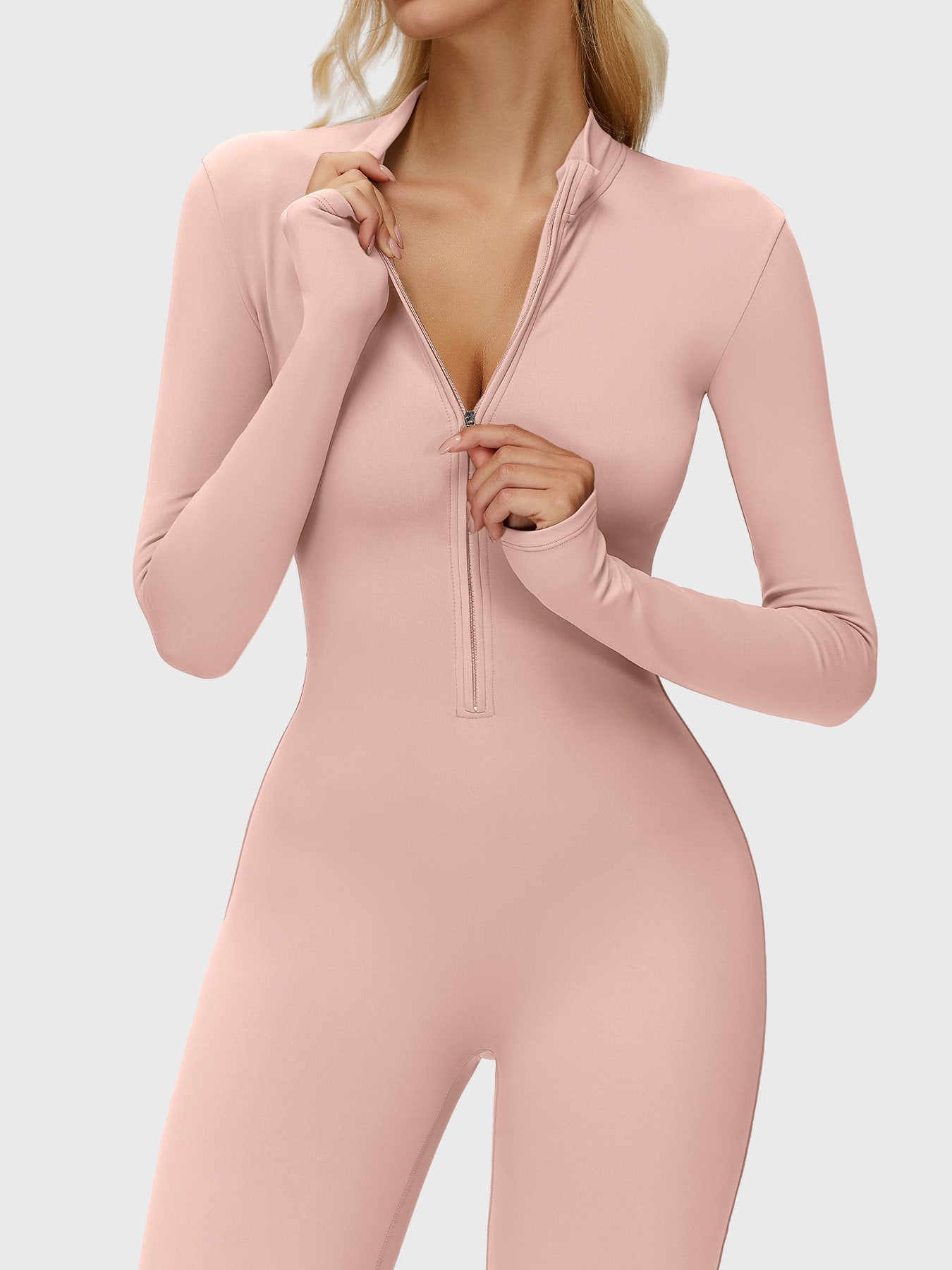 Velouré Belle Long Sleeve Zipper Flared Jumpsuit