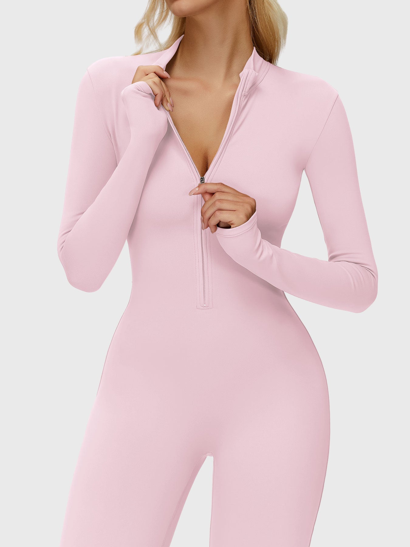Velouré Belle Long Sleeve Zipper Flared Jumpsuit