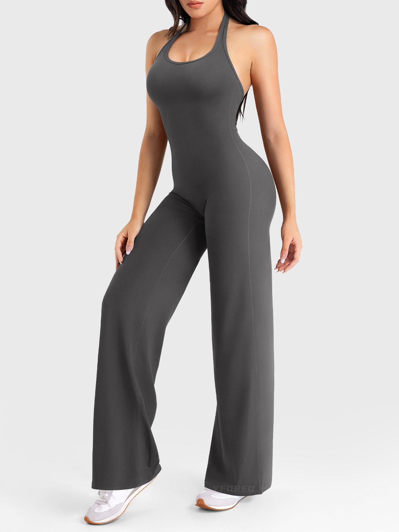 Velouré Cathylie Halter Straight Leg Jumpsuit