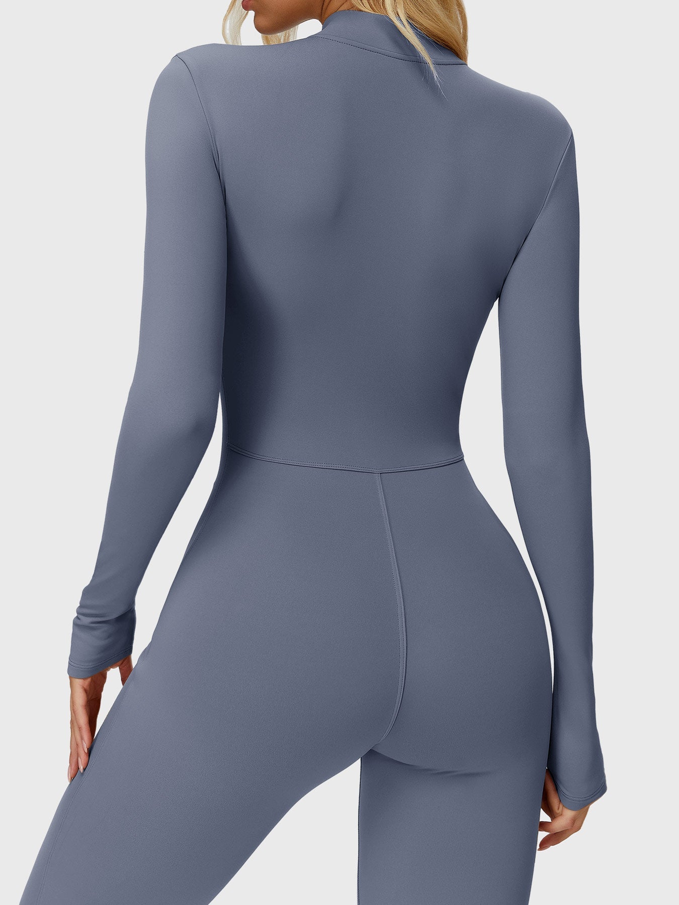 Velouré Belle Long Sleeve Zipper Flared Jumpsuit