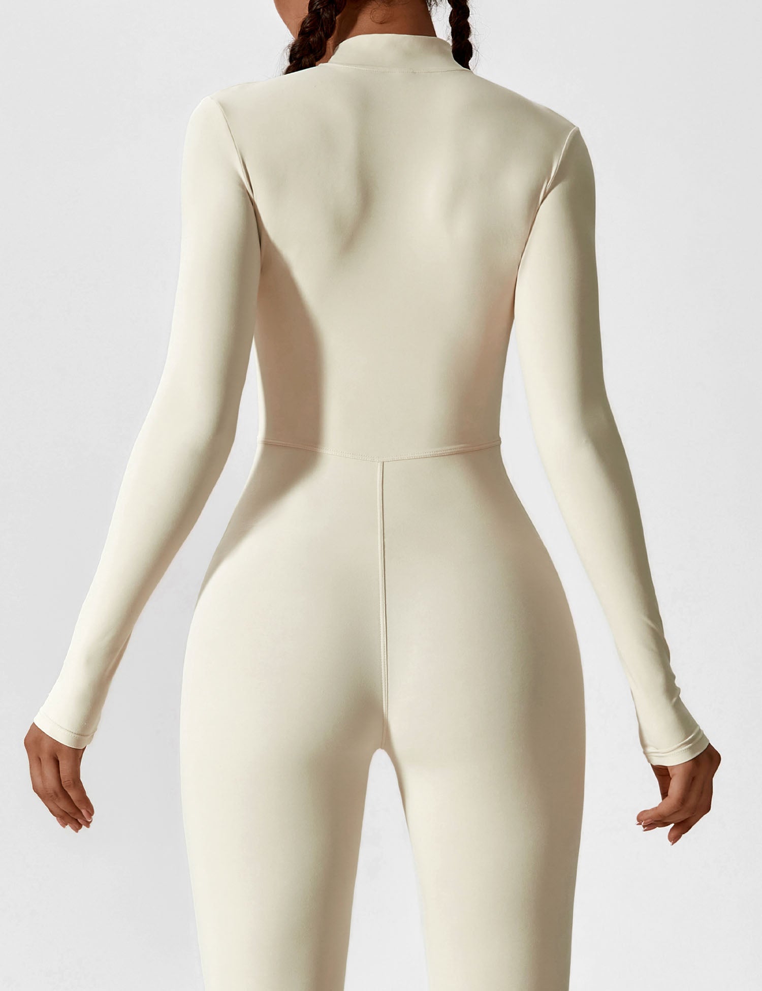 Velouré Long Sleeve Zipper Jumpsuit