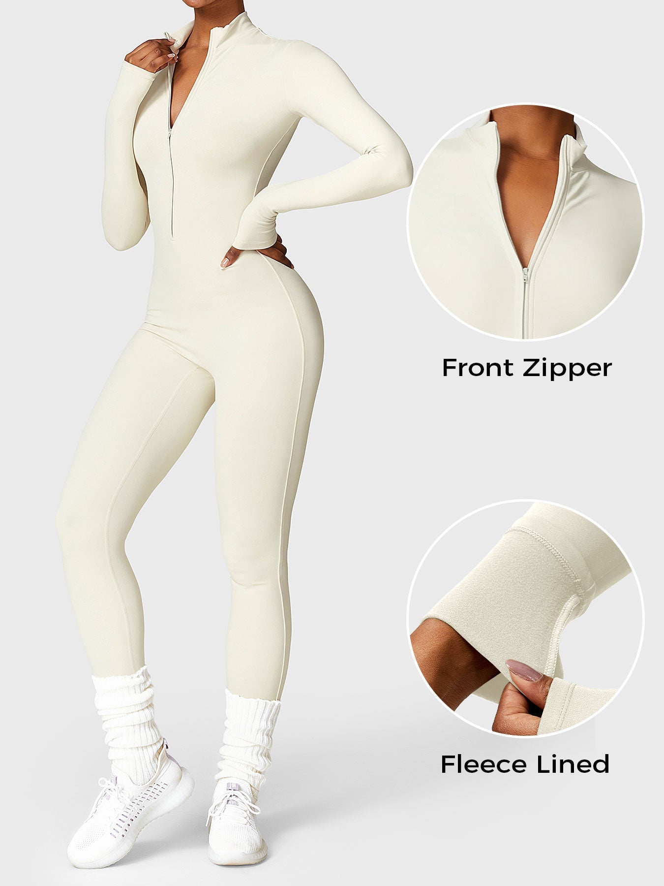 Velouré Belle Fleece Zipper Jumpsuit
