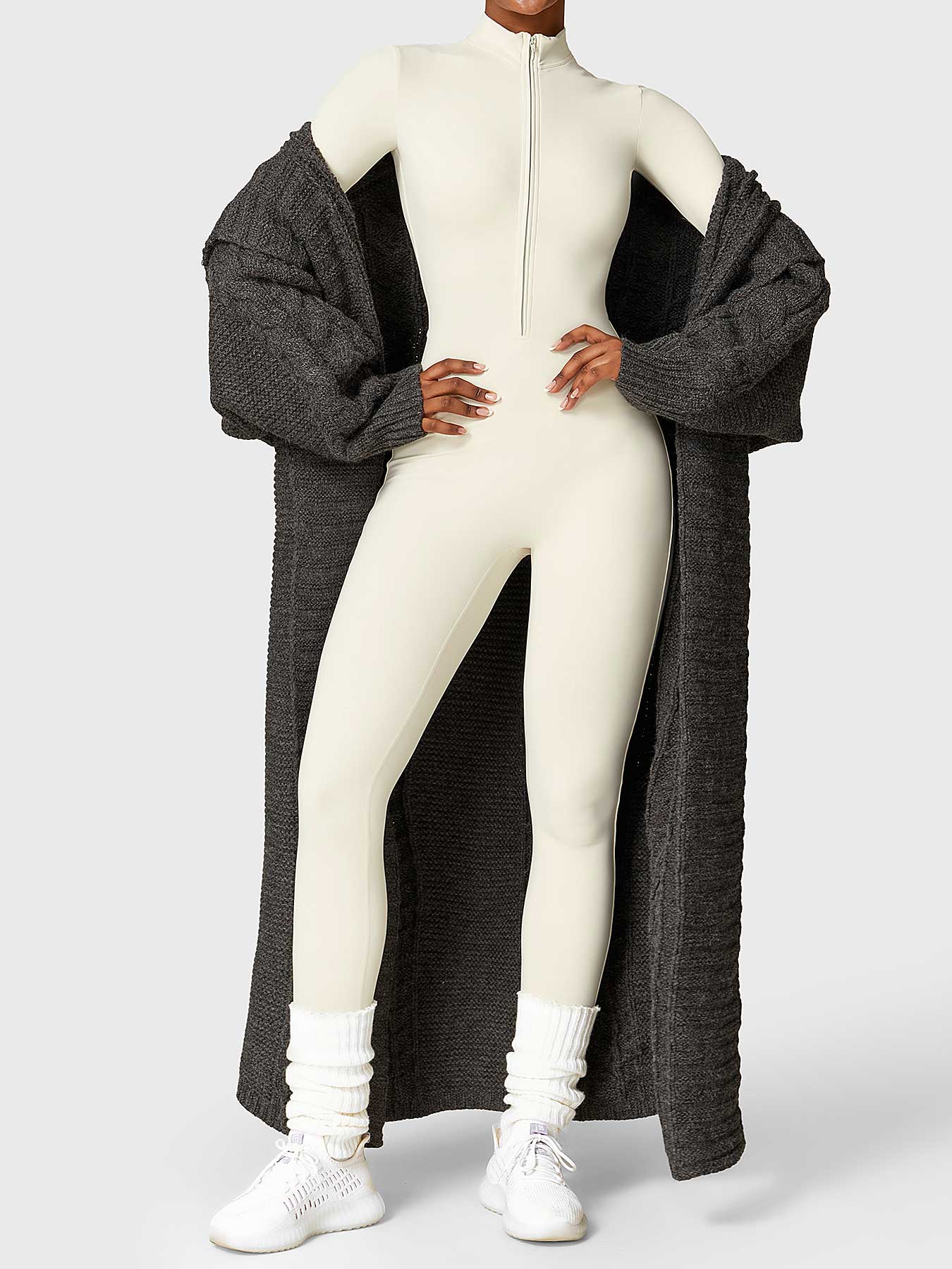 Velouré Belle Fleece Zipper Jumpsuit