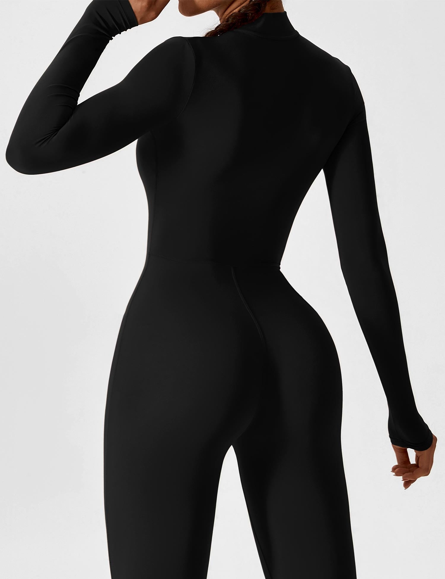Velouré Long Sleeve Zipper Jumpsuit