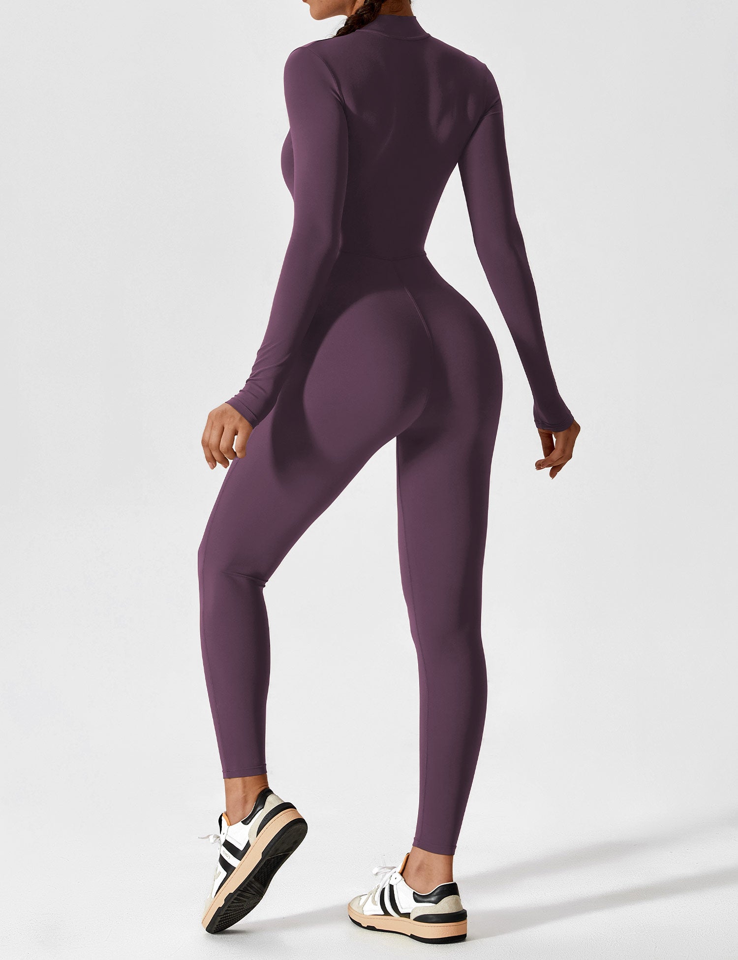 Velouré Long Sleeve Zipper Jumpsuit