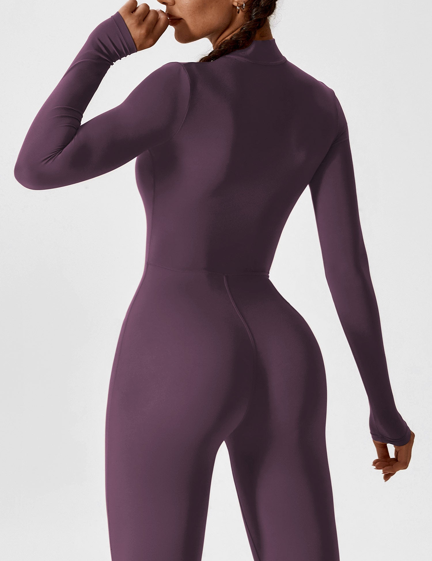 Velouré Long Sleeve Zipper Jumpsuit