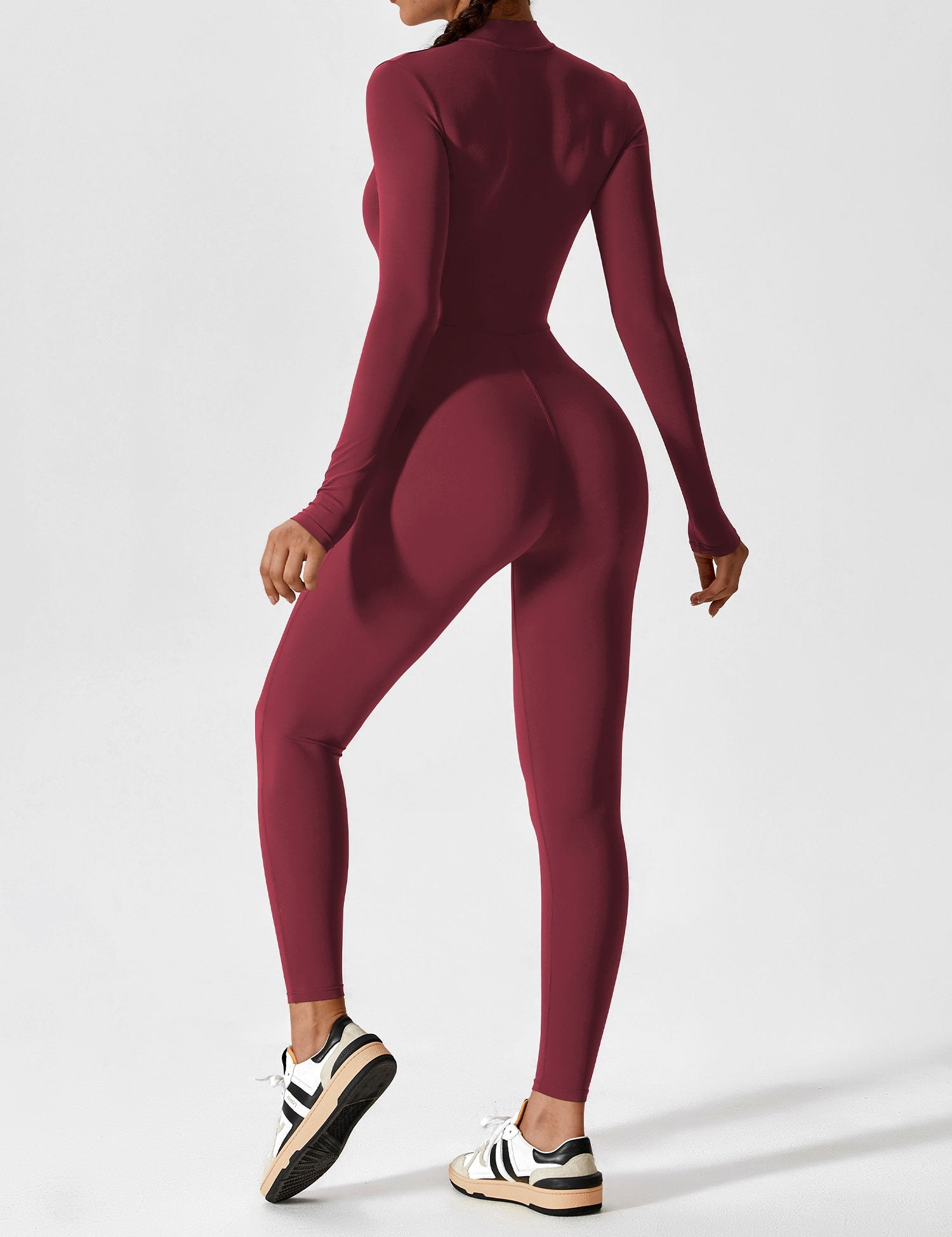 Velouré Long Sleeve Zipper Jumpsuit