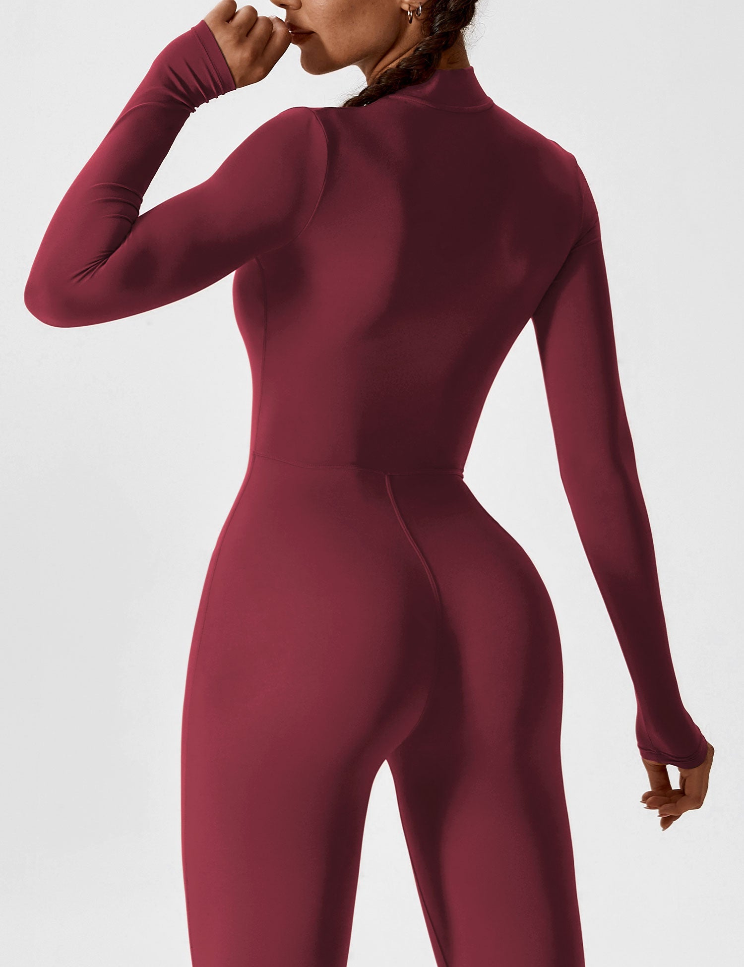 Velouré Long Sleeve Zipper Jumpsuit
