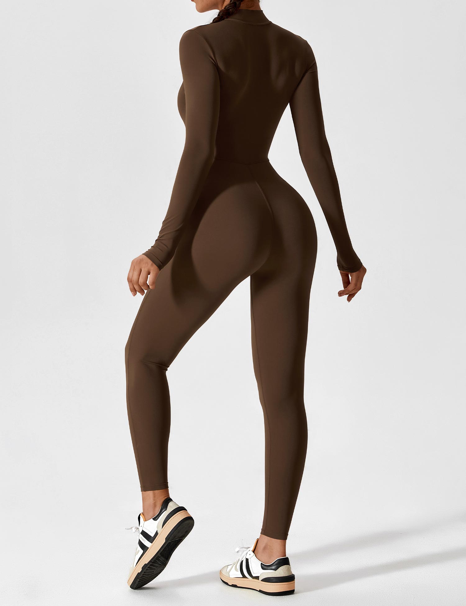 Velouré Long Sleeve Zipper Jumpsuit
