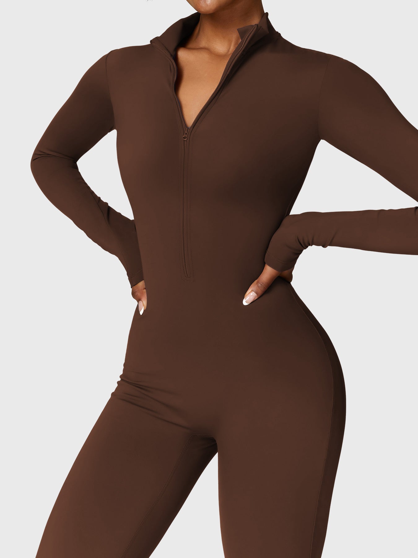 Velouré Belle Fleece Long Sleeve Zipper Jumpsuit
