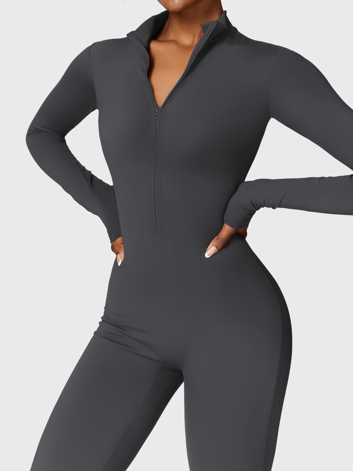 Velouré Belle Fleece Long Sleeve Zipper Jumpsuit