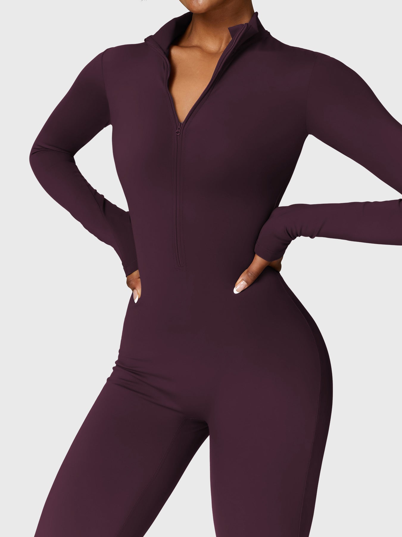 Velouré Belle Fleece Long Sleeve Zipper Jumpsuit