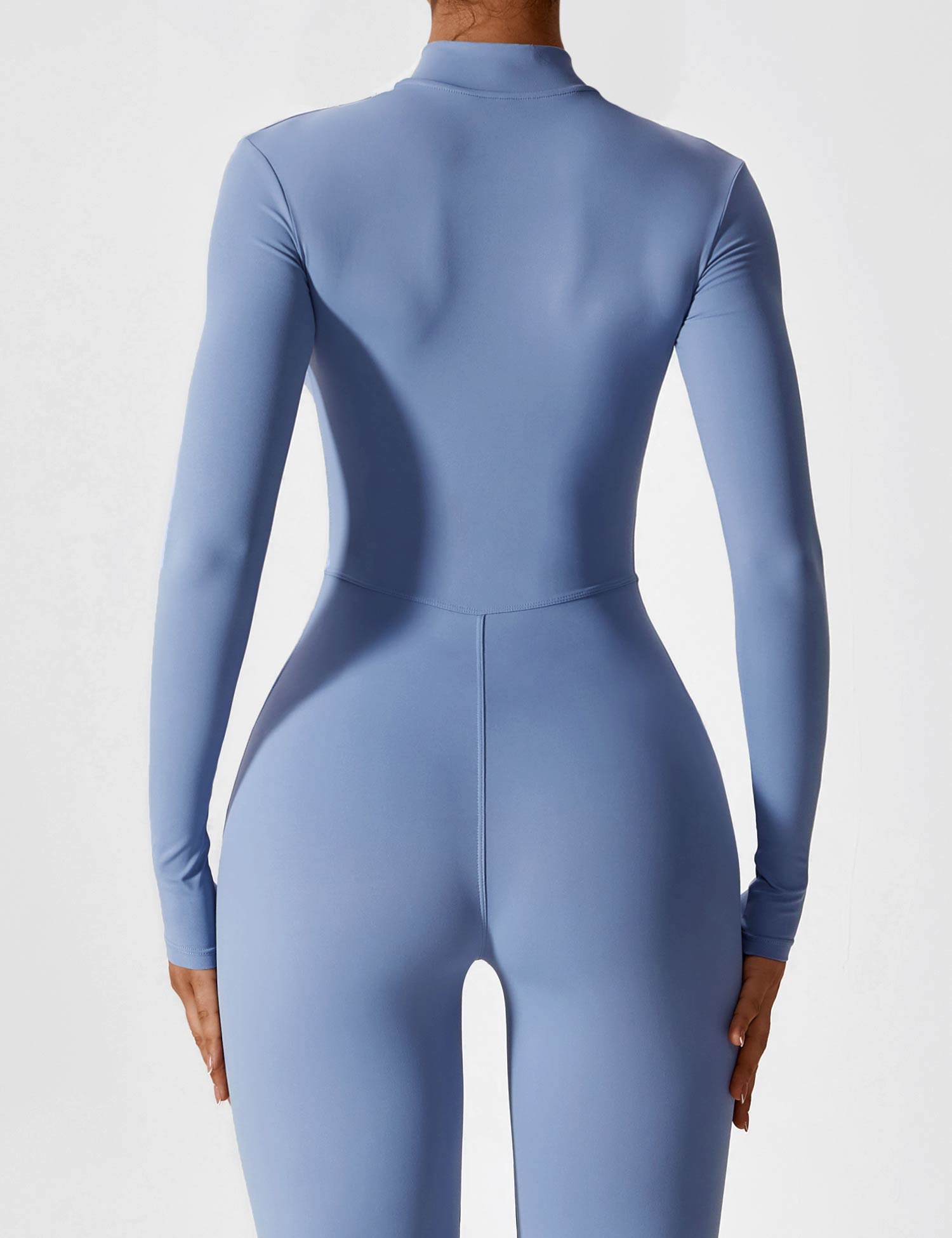Velouré Long Sleeve Zipper Jumpsuit