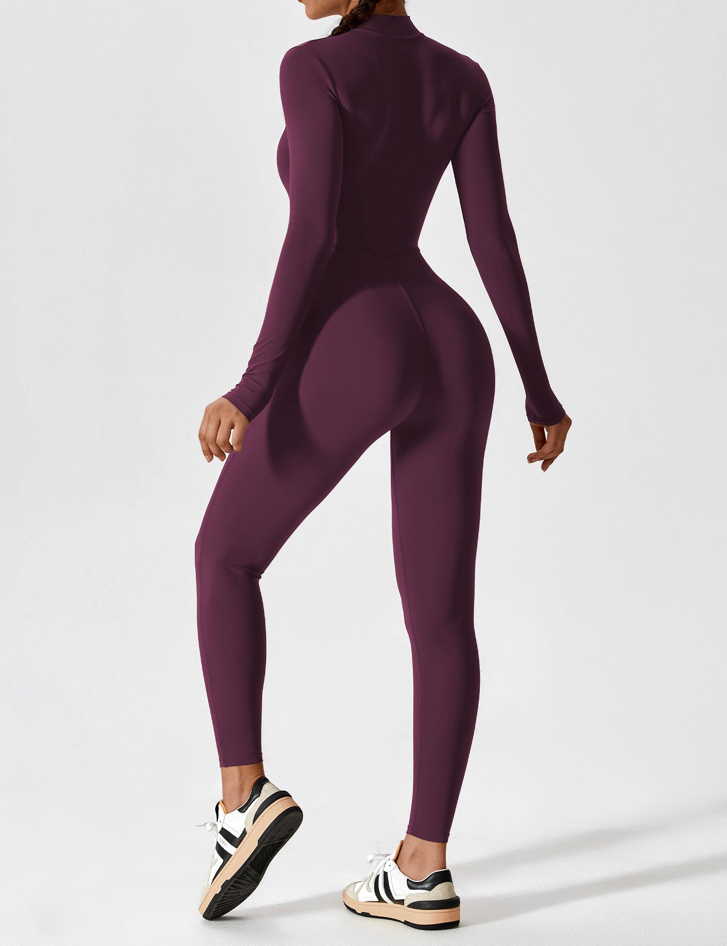 Velouré Long Sleeve Zipper Jumpsuit