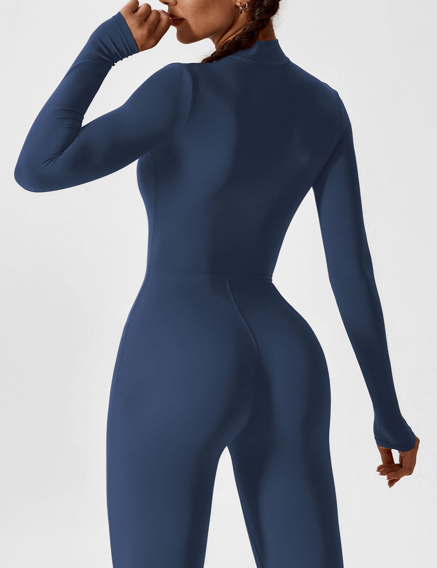 Velouré Long Sleeve Zipper Jumpsuit