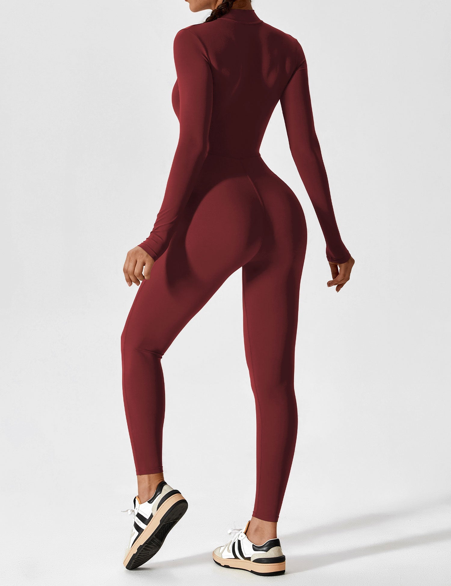 Velouré Long Sleeve Zipper Jumpsuit