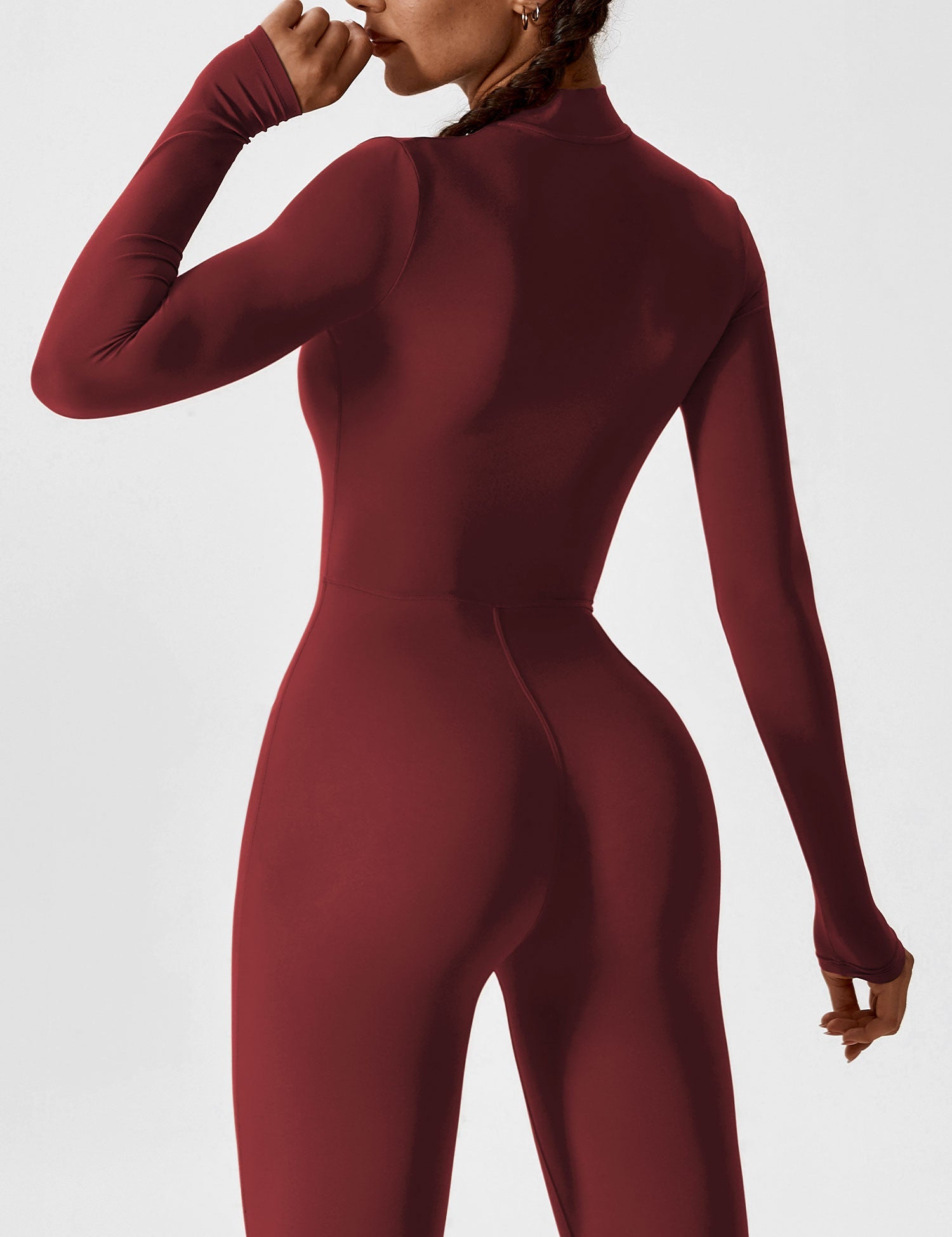 Velouré Long Sleeve Zipper Jumpsuit
