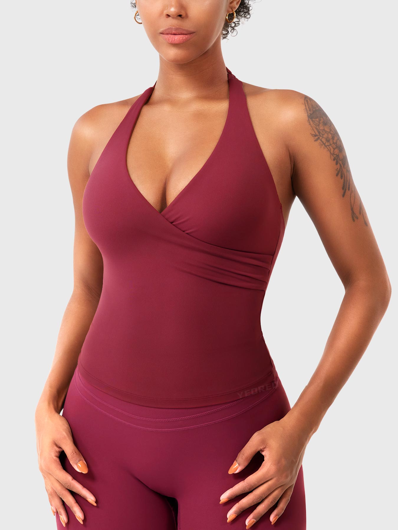 Velouré Elevine V Neck Halter Tank