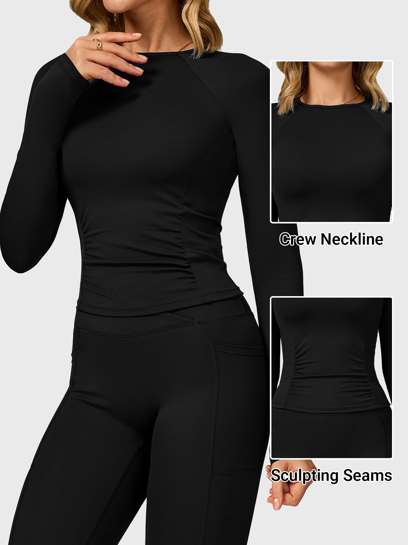 Velouré Lesley Sculpted Long Sleeves Top