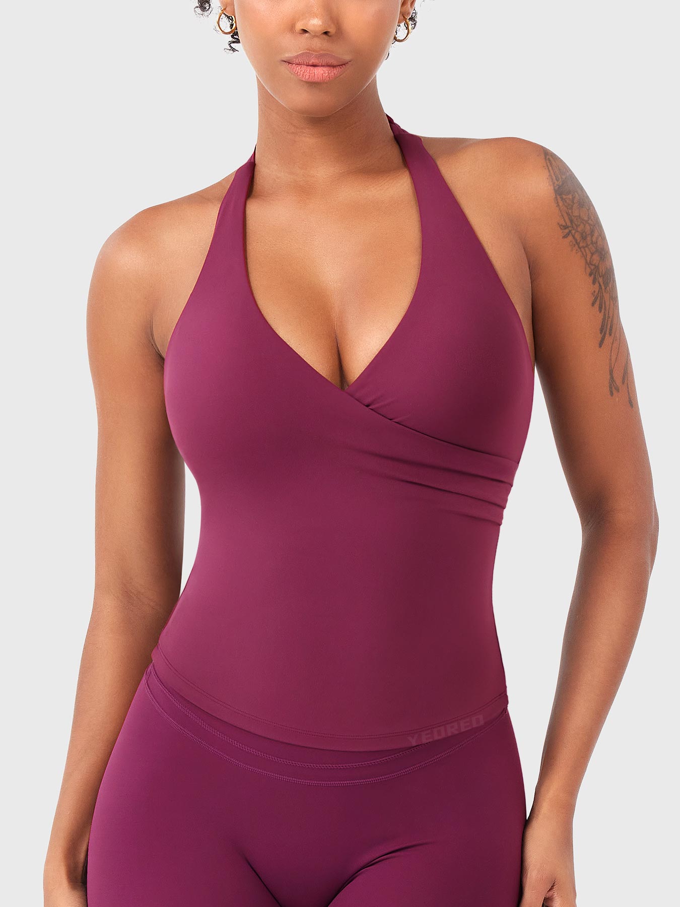 Velouré Elevine V Neck Halter Tank
