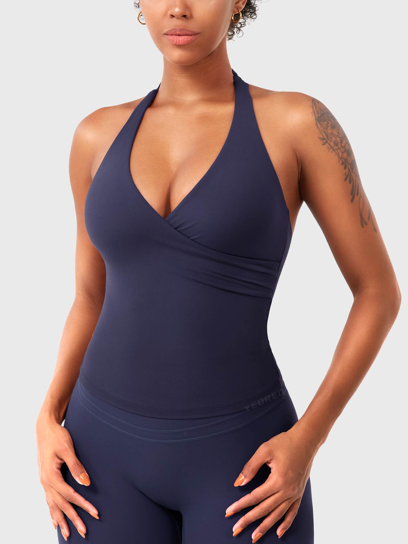 Velouré Elevine V Neck Halter Tank