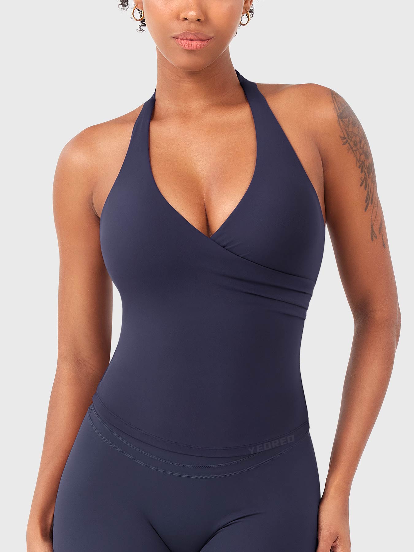 Velouré Elevine V Neck Halter Tank