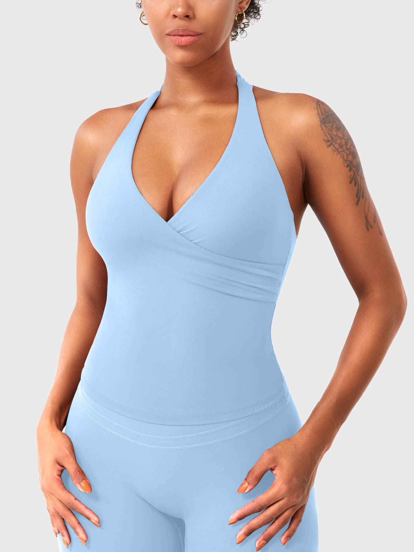 Velouré Elevine V Neck Halter Tank