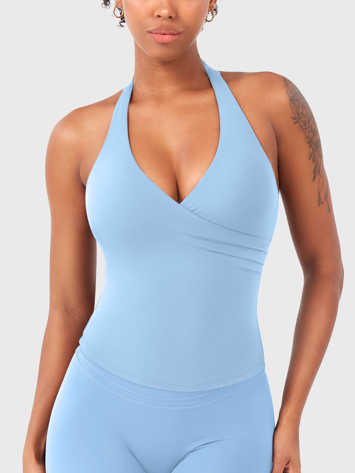 Velouré Elevine V Neck Halter Tank