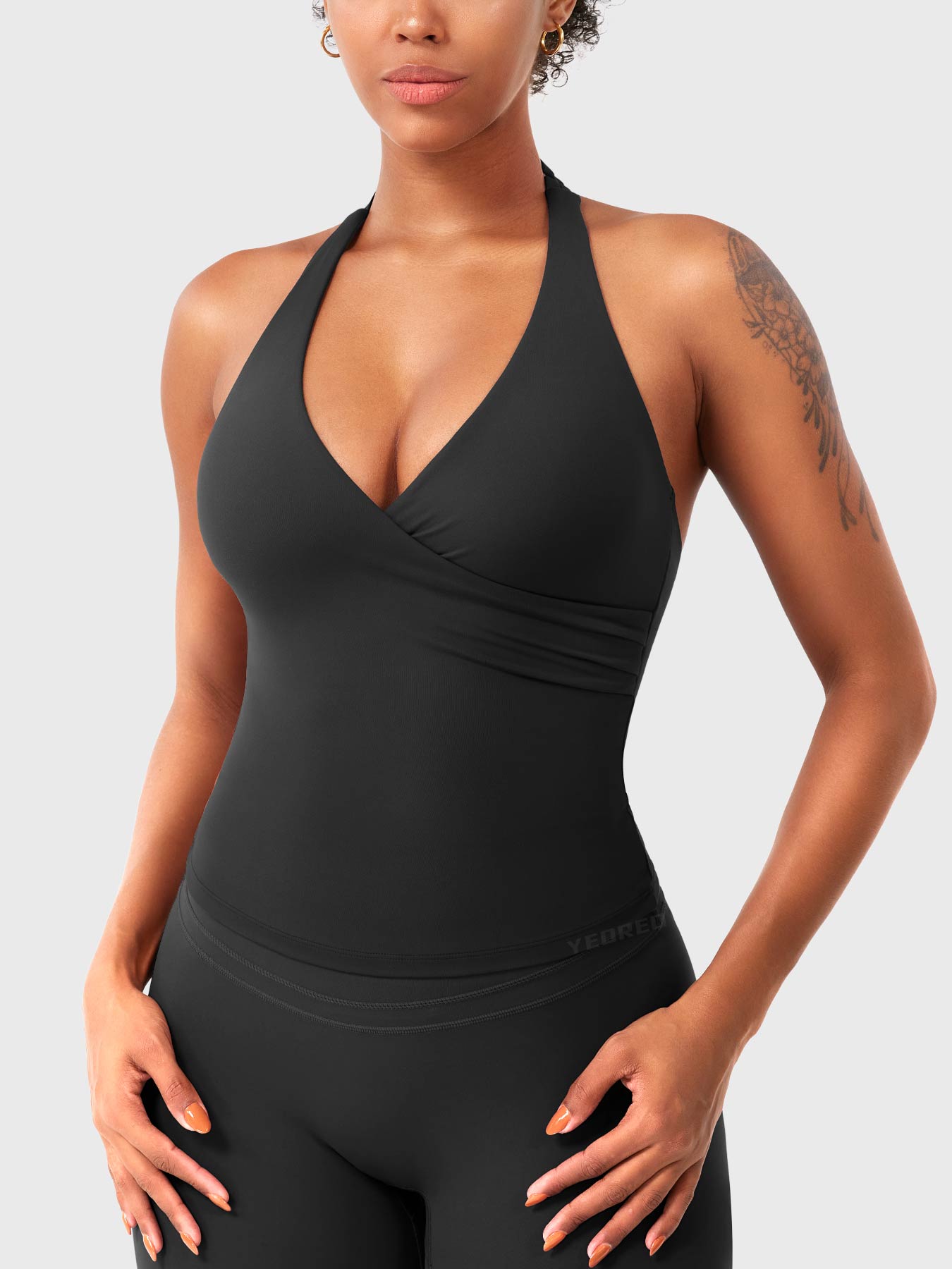 Velouré Elevine V Neck Halter Tank