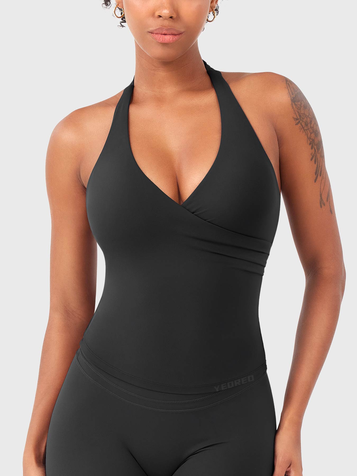 Velouré Elevine V Neck Halter Tank