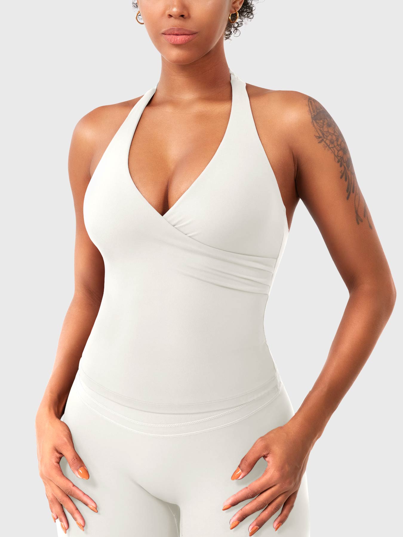 Velouré Elevine V Neck Halter Tank